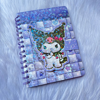 Premium quality shining Kuromi Notebook with flap opening