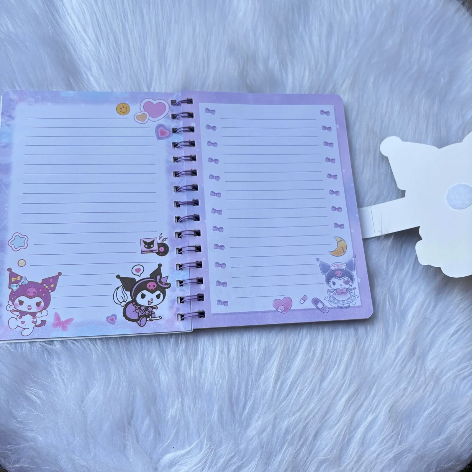 Premium quality shining Kuromi Notebook with flap opening