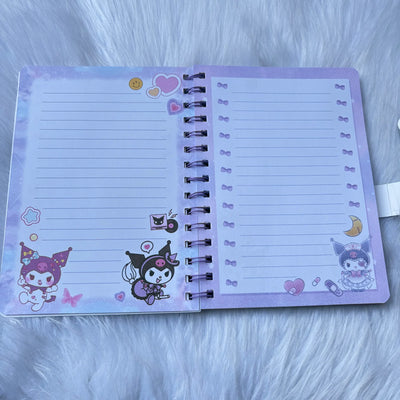 Premium quality shining Kuromi Notebook with flap opening