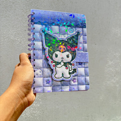 Premium quality shining Kuromi Notebook with flap opening