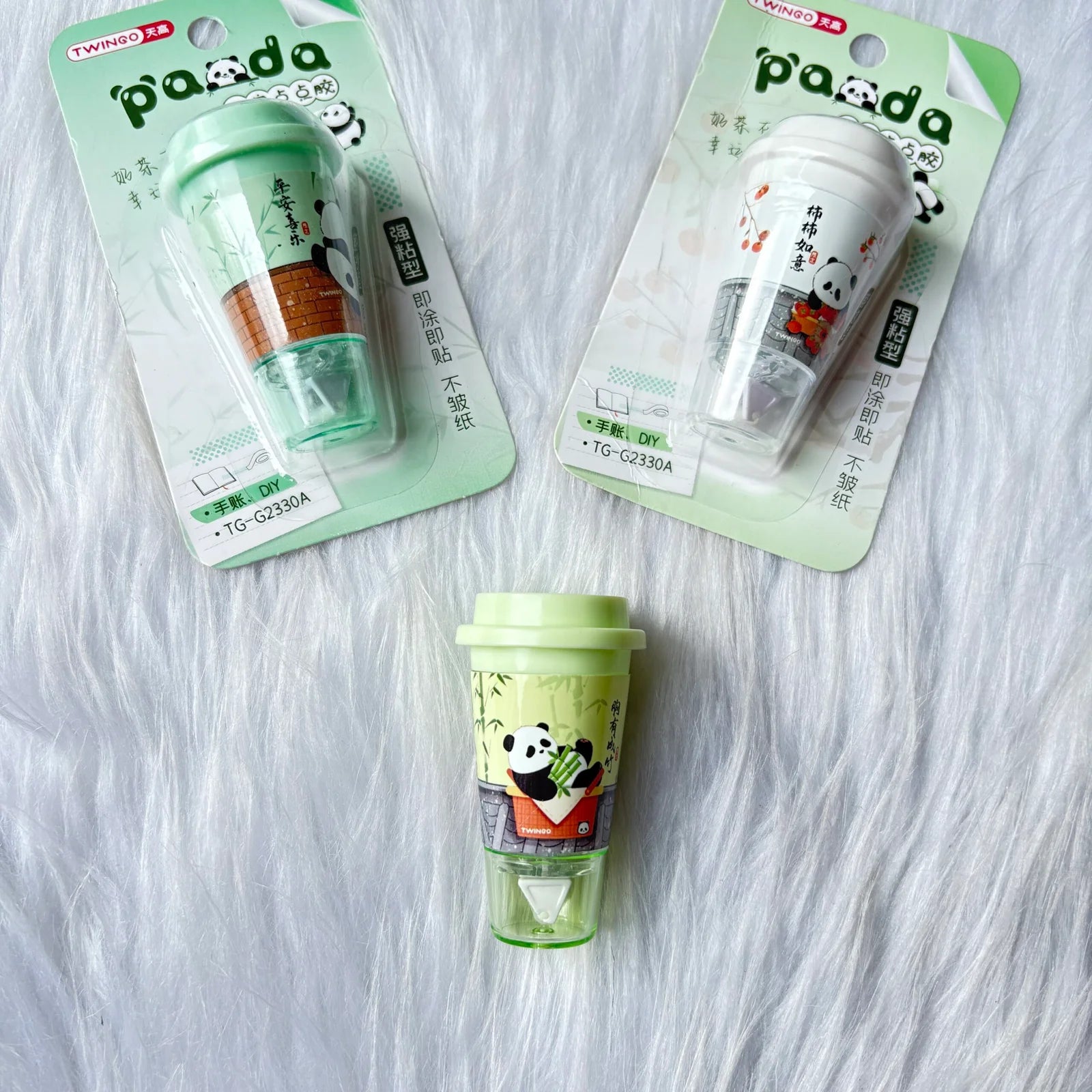 Panda sipper shape glue tape