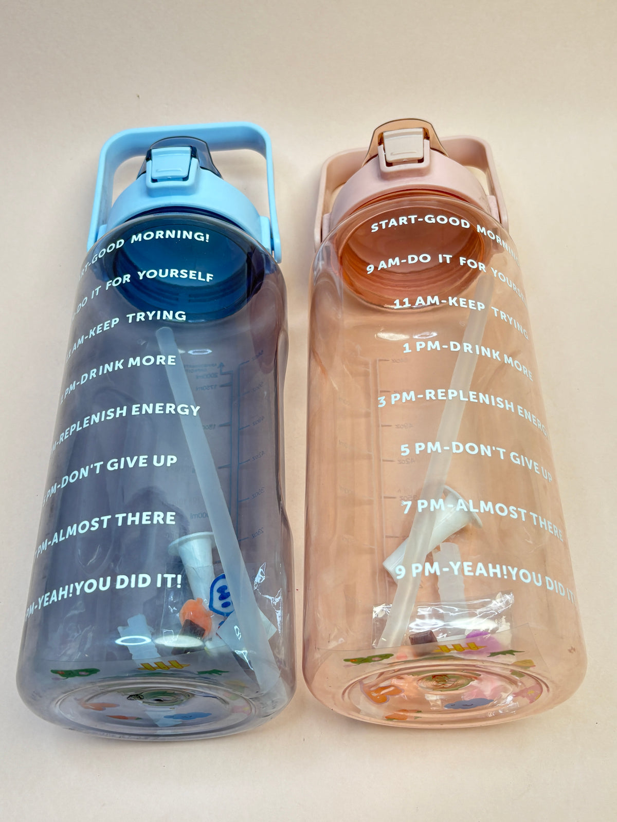 2 litres water bottle with stickers