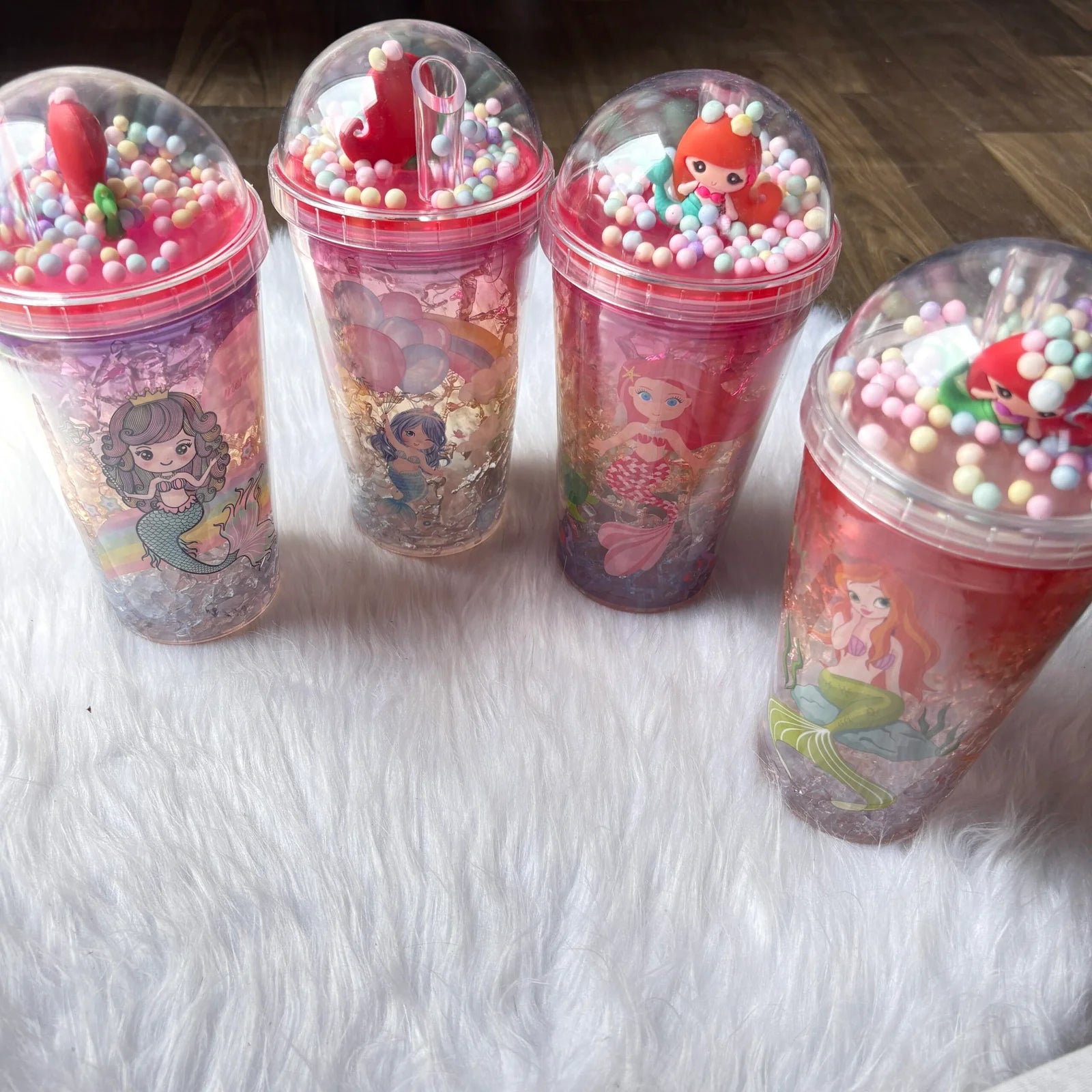 Premium mermaid sippers with straw and box packing 450ml