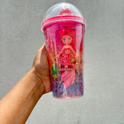 Premium mermaid sippers with straw and box packing 450ml