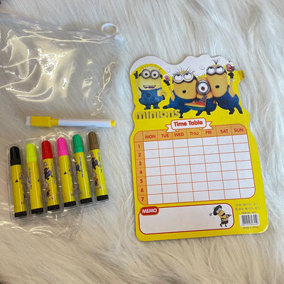 White board with time table and sketch pens on sale