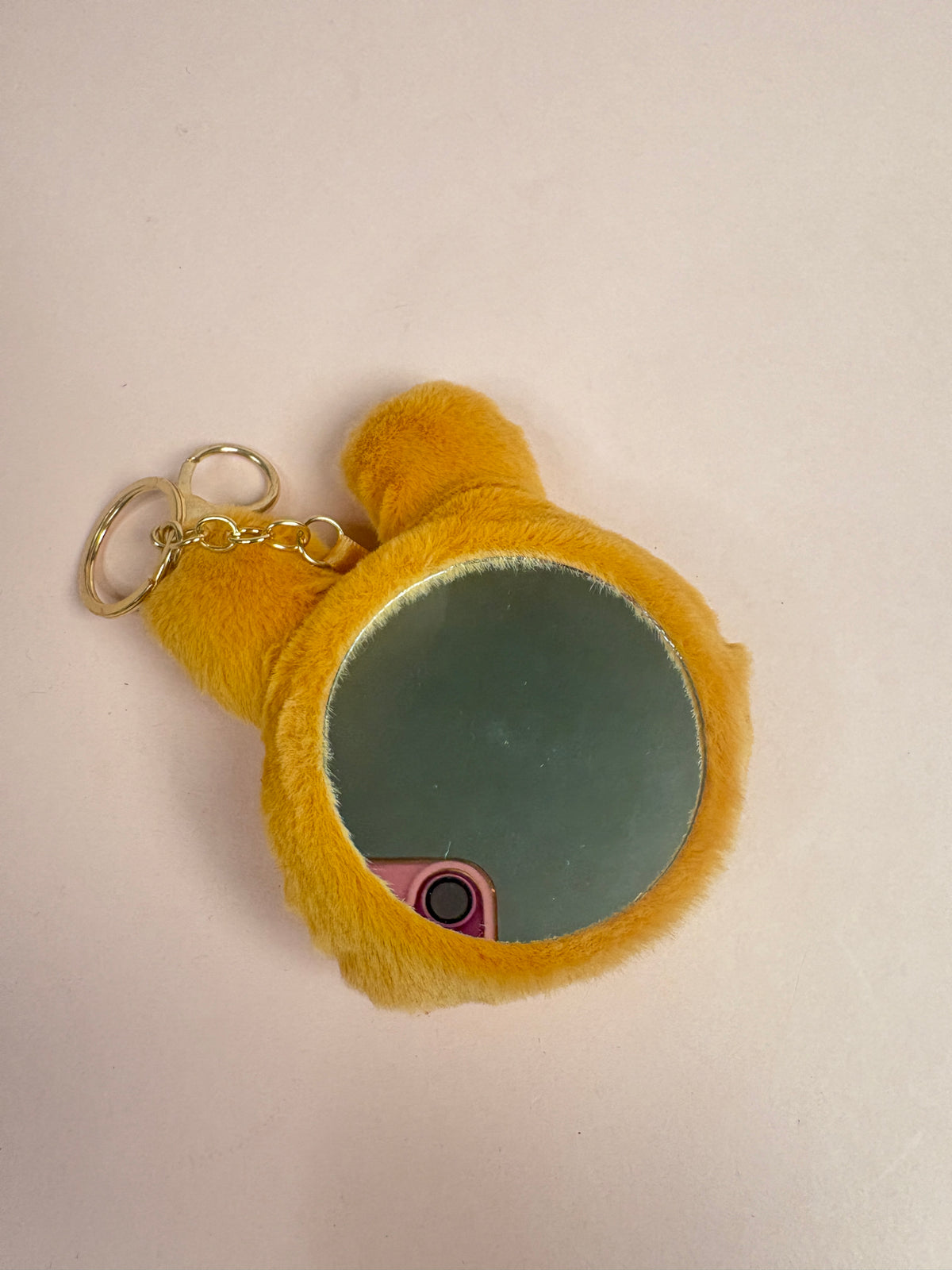 Brown rabbit fur keychain/bag charm
