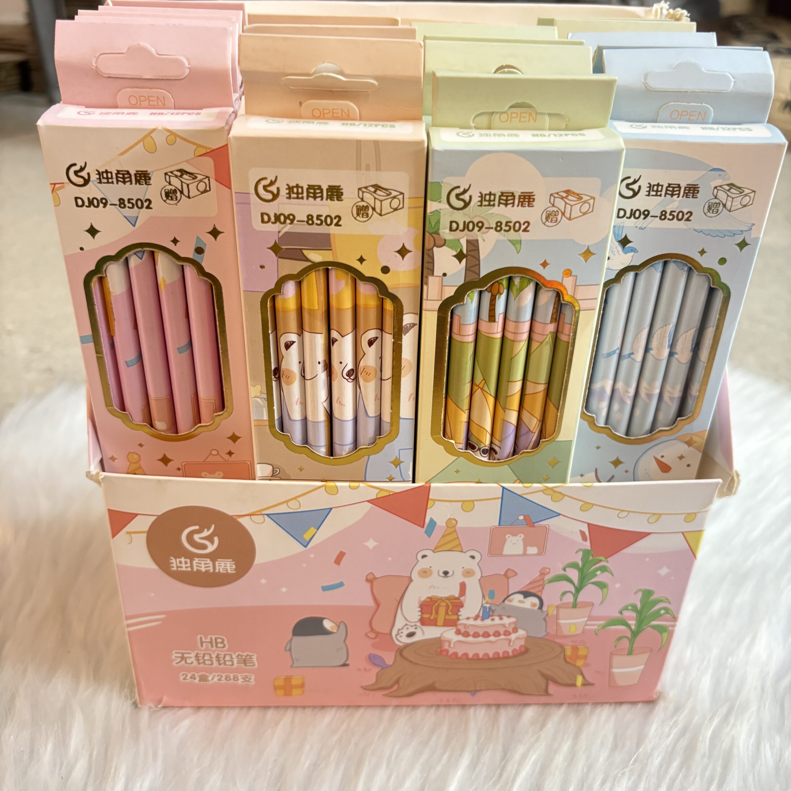 Pencil set with sharpener