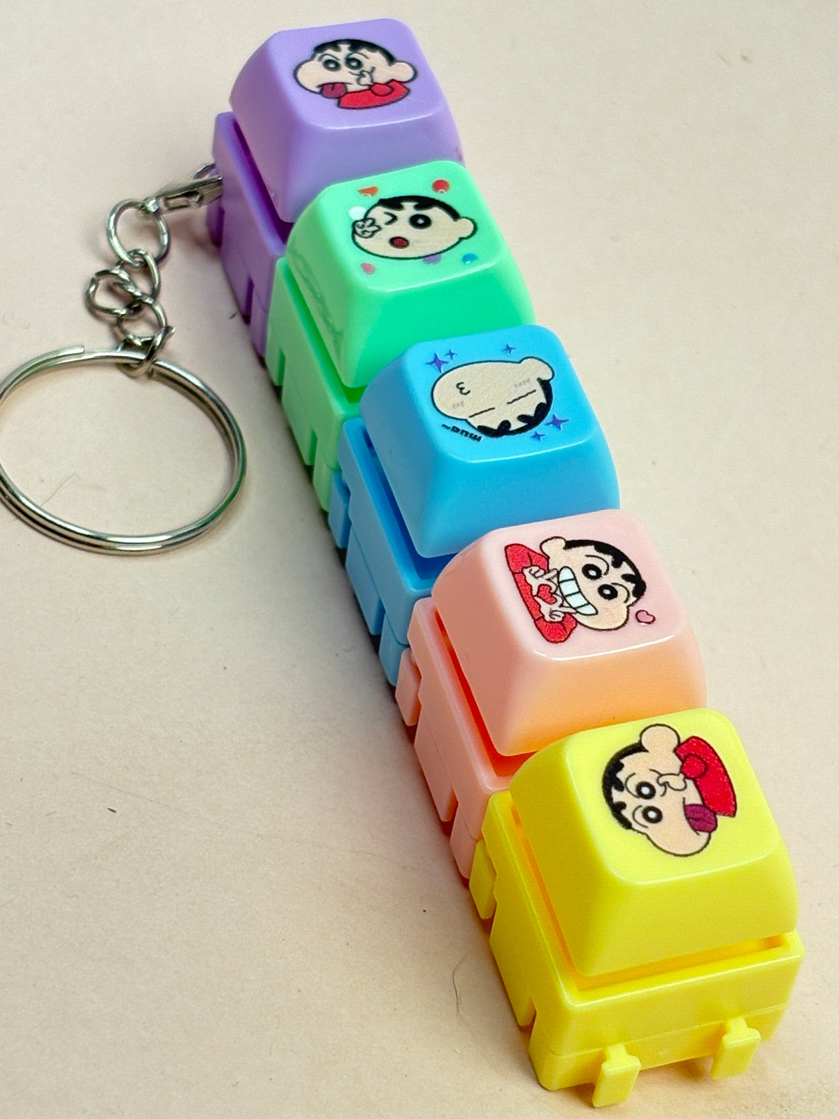 Shinchan stress relief keychain