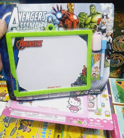 2 in 1 white and black board for kids with marker and chalk