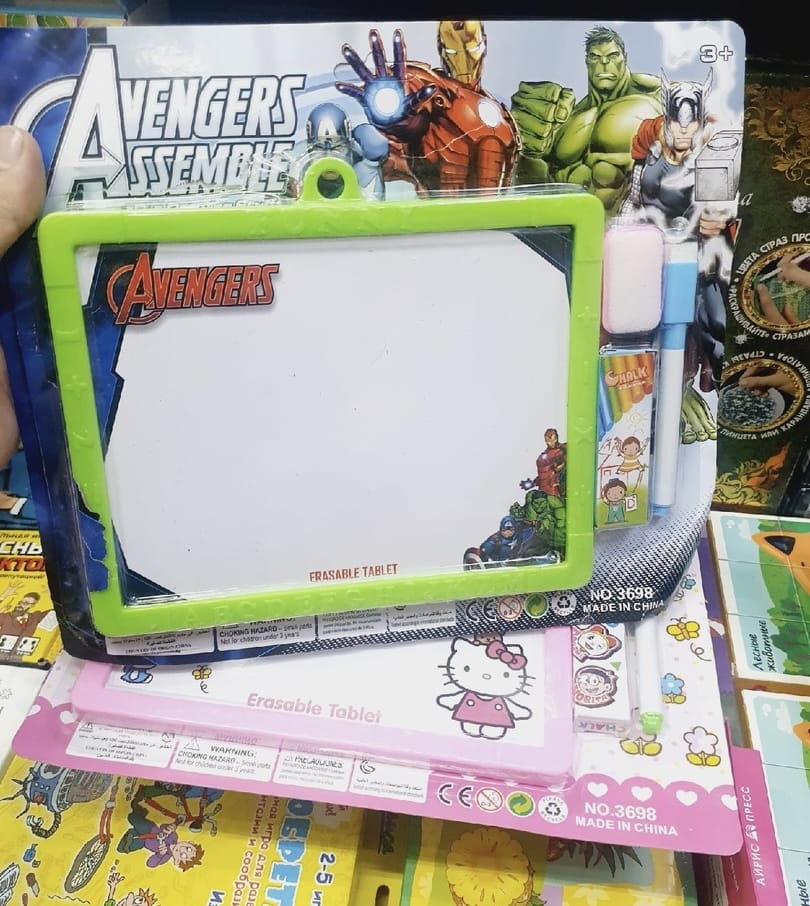 2 in 1 white and black board for kids with marker and chalk