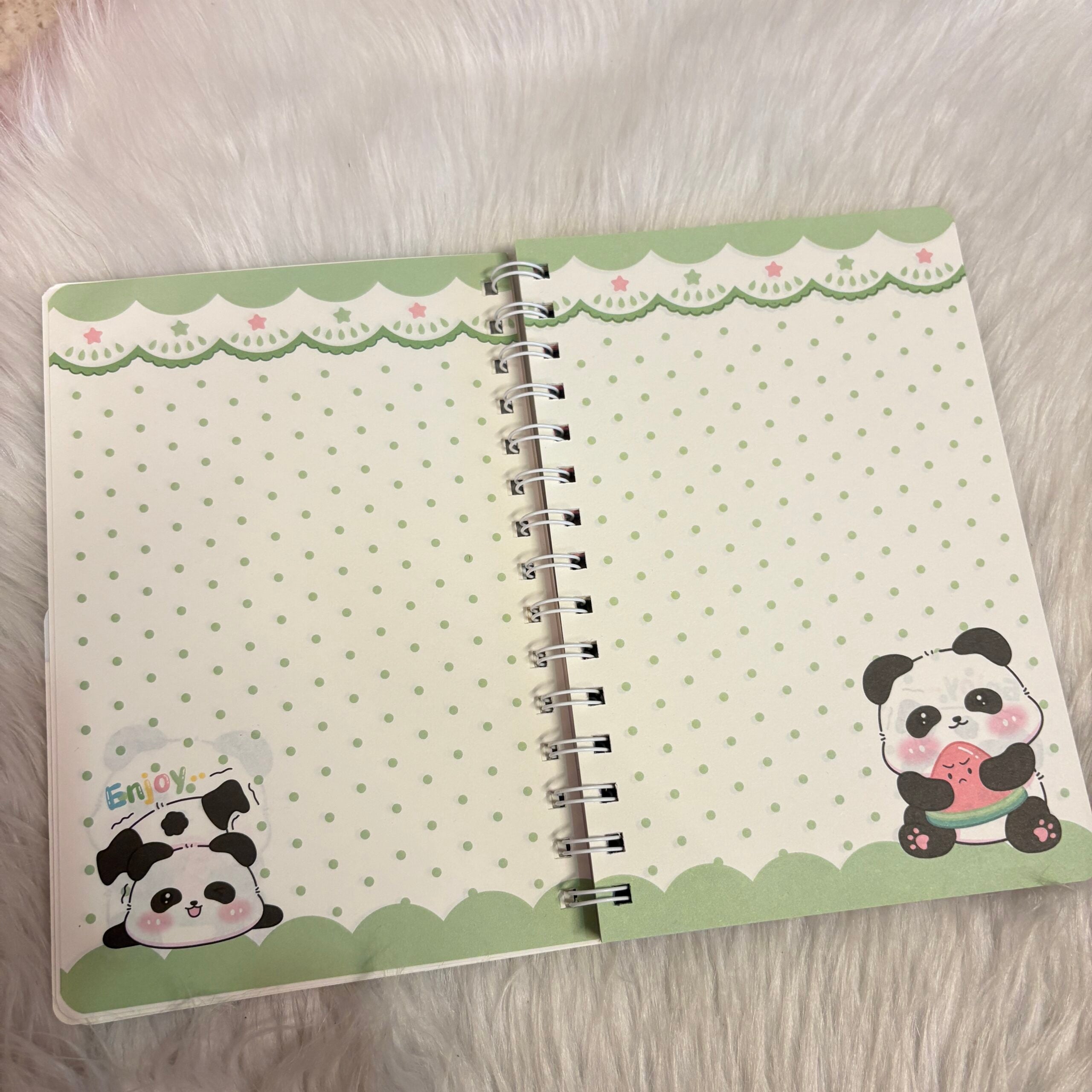 Two layered panda diaries with Sticker sheets