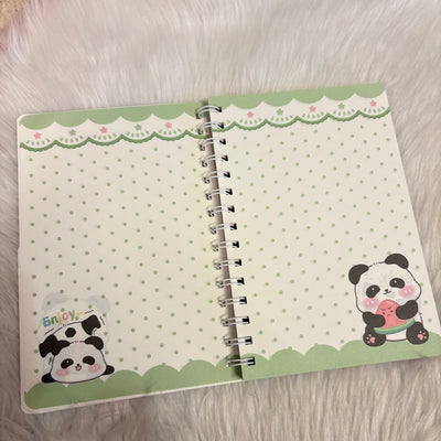 Two layered panda diaries with Sticker sheets