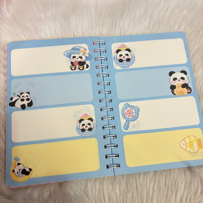 Two layered panda diaries with Sticker sheets