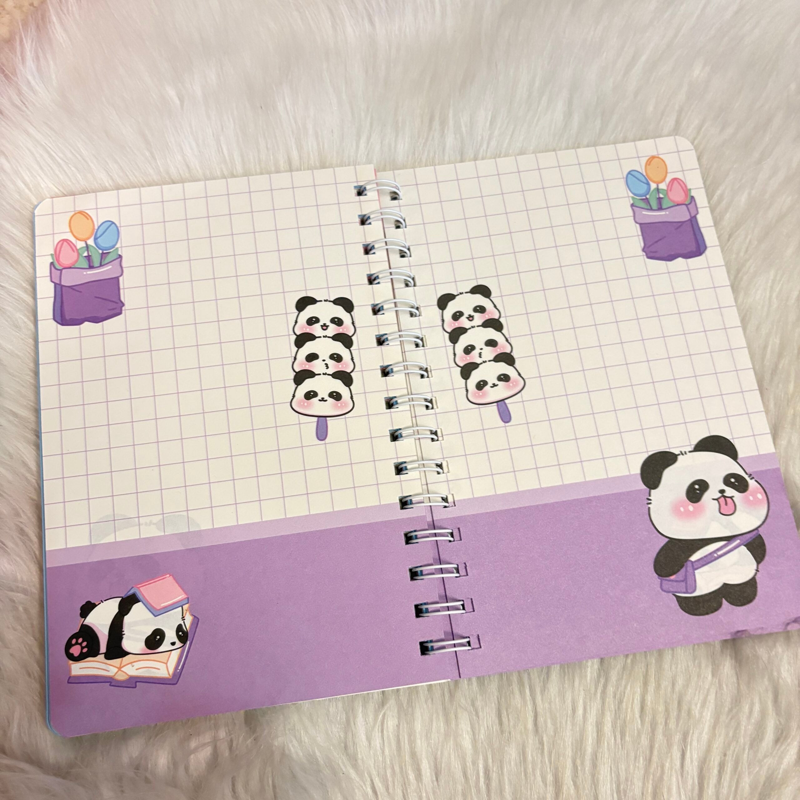 Two layered panda diaries with Sticker sheets