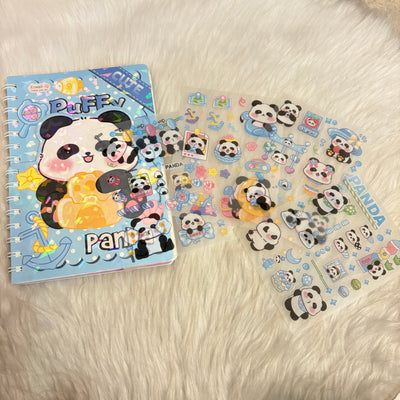 Two layered panda diaries with Sticker sheets
