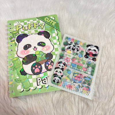 Two layered panda diaries with Sticker sheets