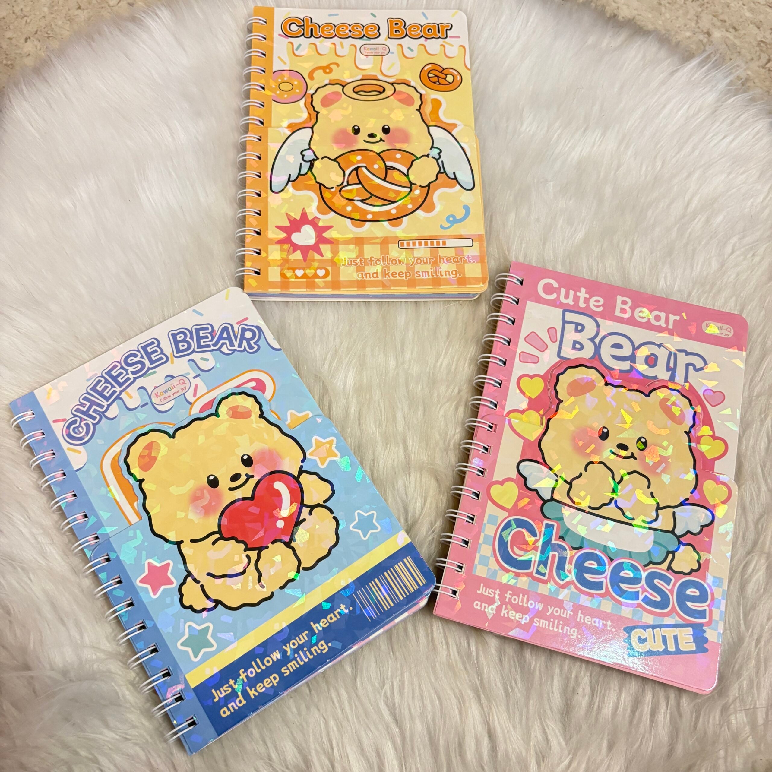 Two layered bear diaries with sticker sheets