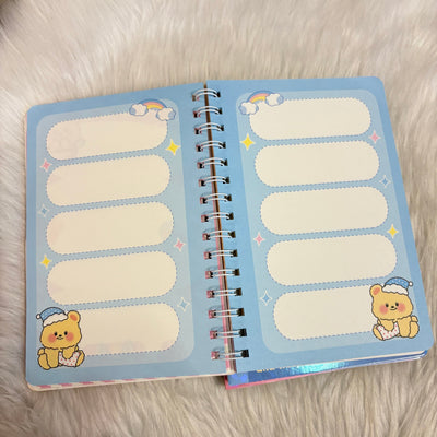 Two layered bear diaries with sticker sheets