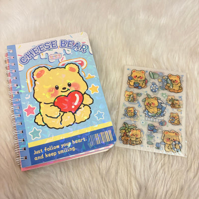 Two layered bear diaries with sticker sheets
