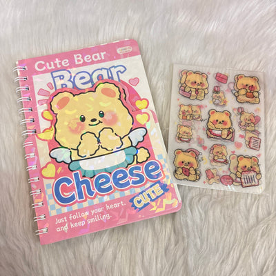 Two layered bear diaries with sticker sheets