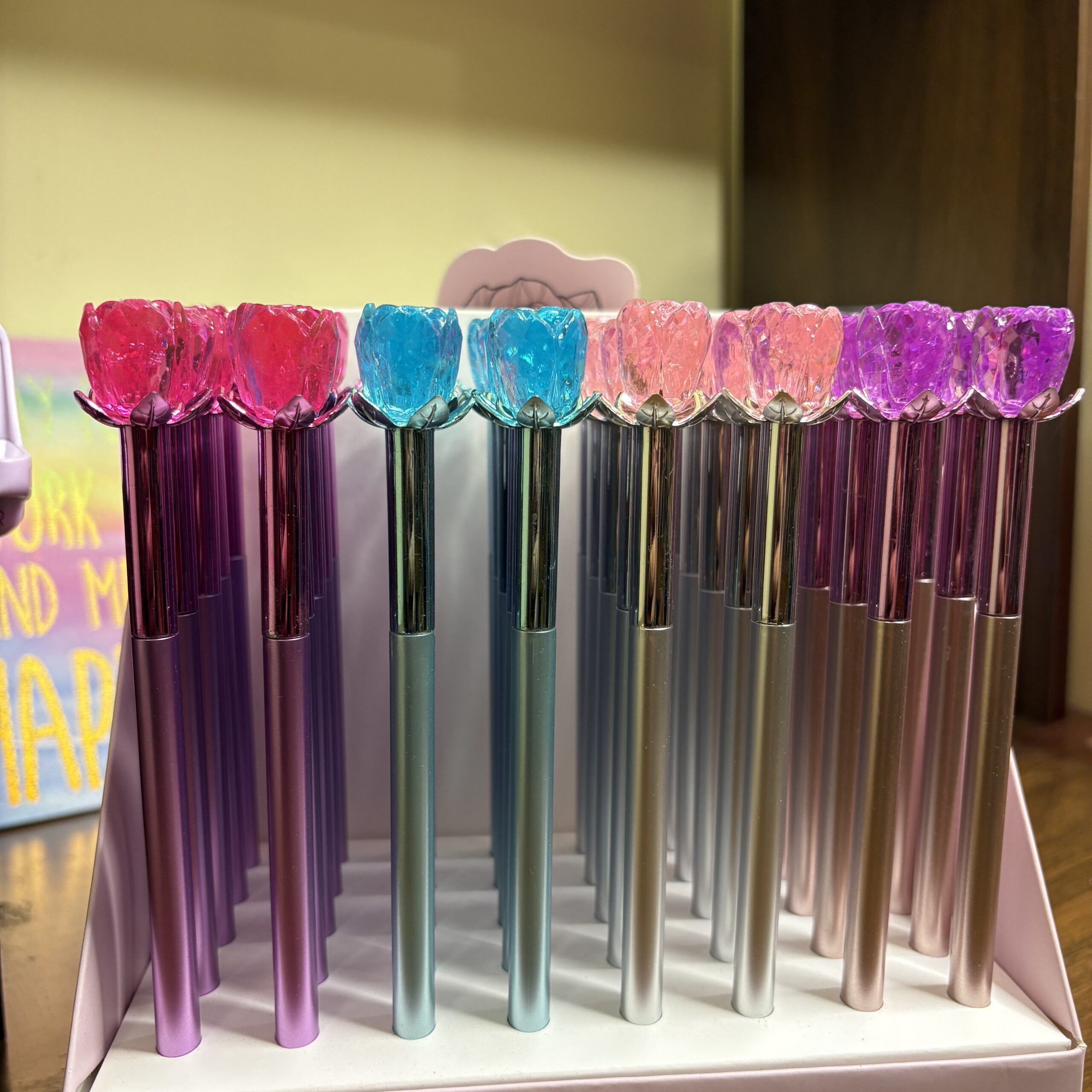 Premium flower crystal pen random colors