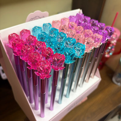 Premium flower crystal pen random colors