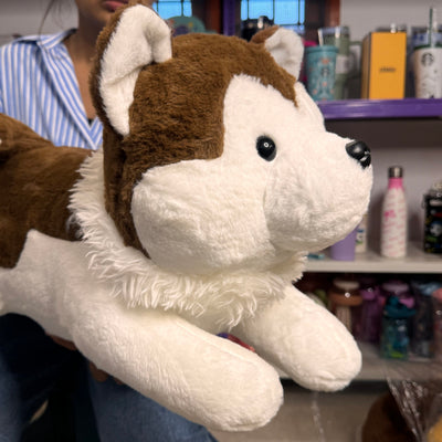 Brown Husky Blanket Plush Toy