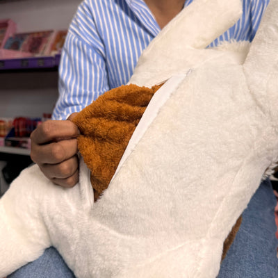 Brown Husky Blanket Plush Toy