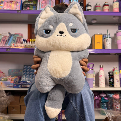 Grey Husky Blanket Plush Toy
