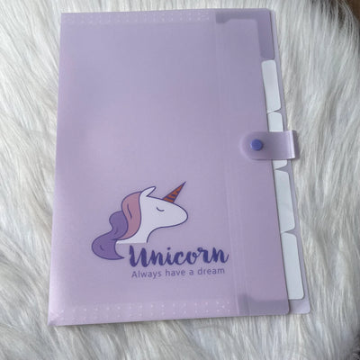 Premium Unicorn files five partition for different subject