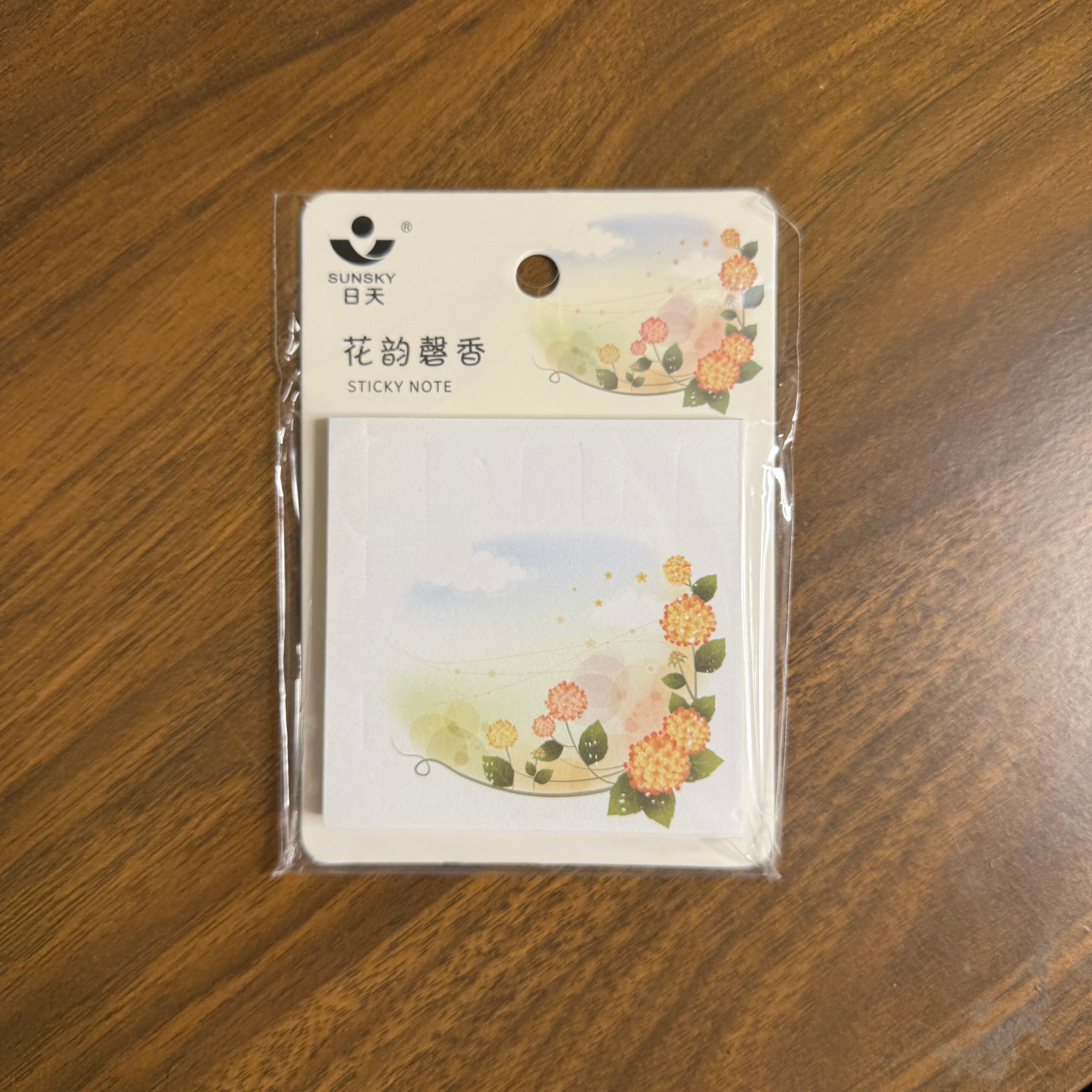 Floral print sticky notes pad