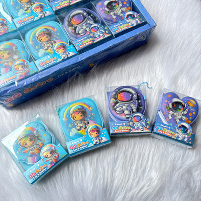 Space puffy notebook/keychain
