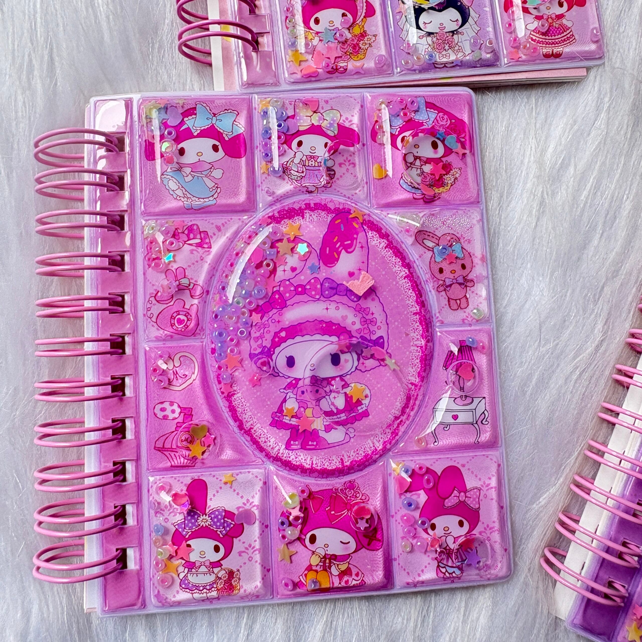 Premium water glitter diary with sticker sheets A6 size random colours