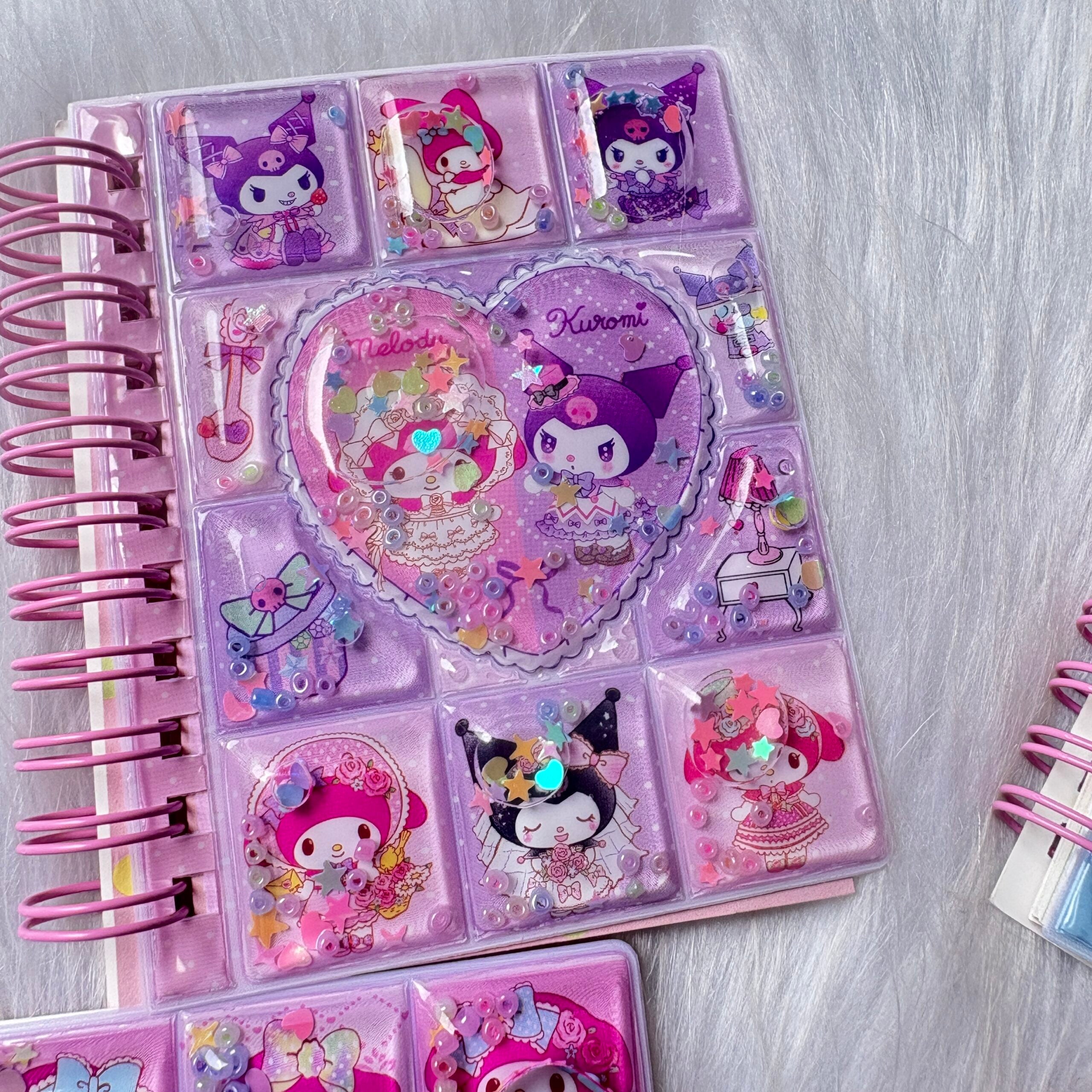 Premium water glitter diary with sticker sheets A6 size random colours