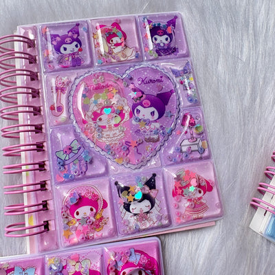 Premium water glitter diary with sticker sheets A6 size random colours