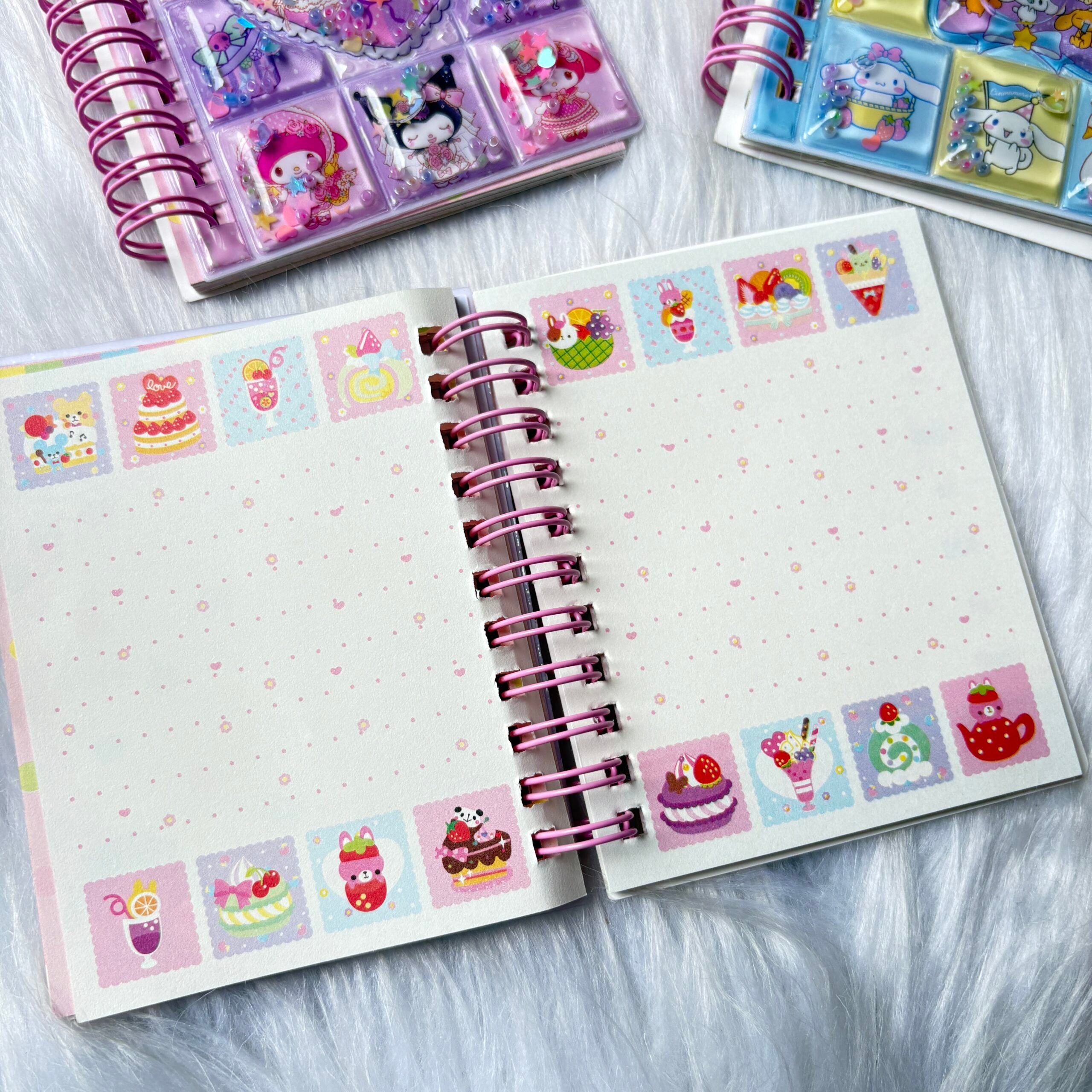 Premium water glitter diary with sticker sheets A6 size random colours