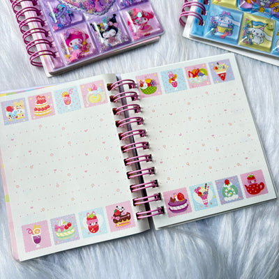 Premium water glitter diary with sticker sheets A6 size random colours