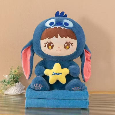 Cute Stitch Hoodie Blanket Plush Toy
