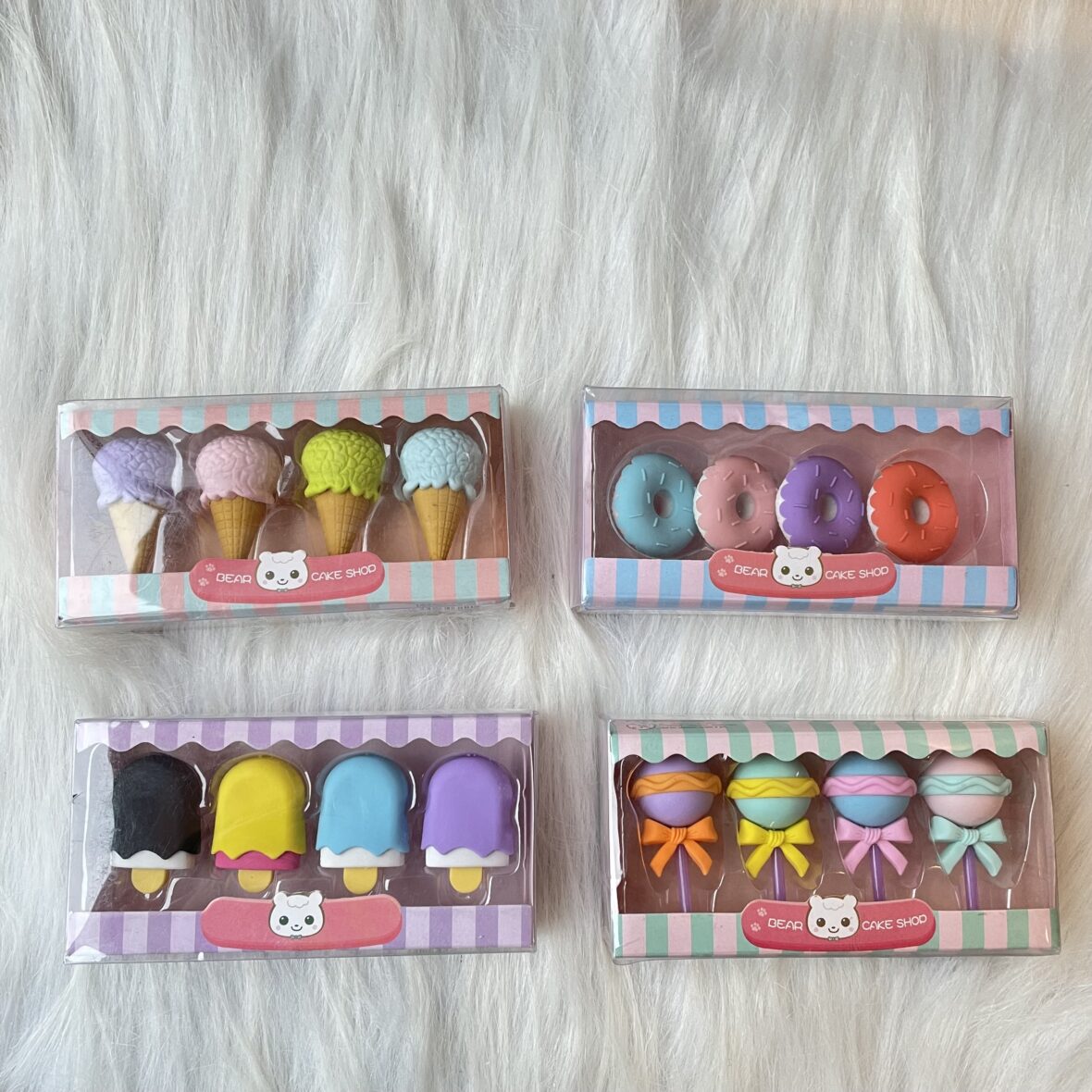 Food theme erasers