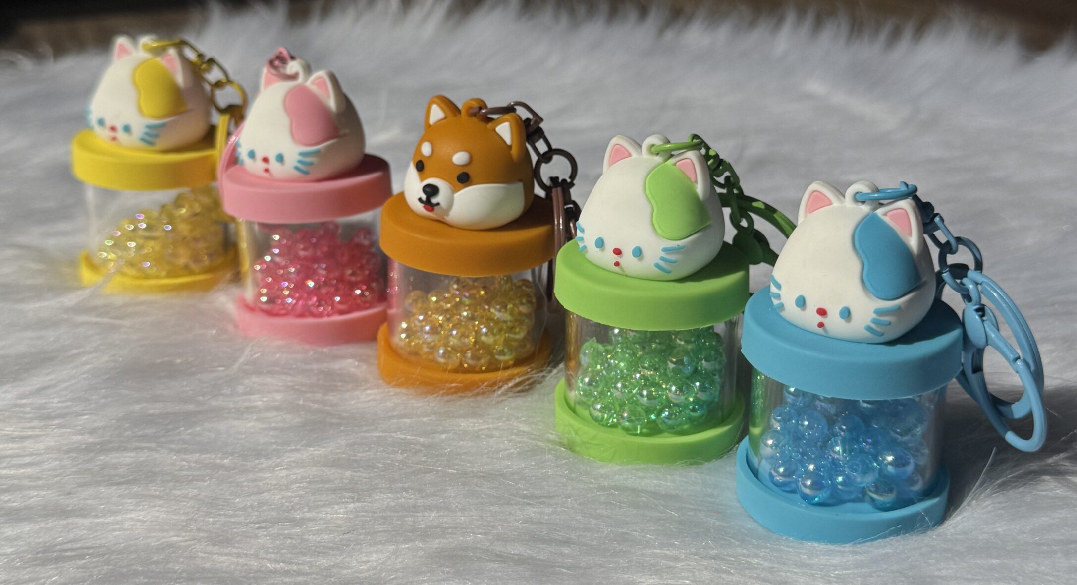 Cute premium cat keychain with beads