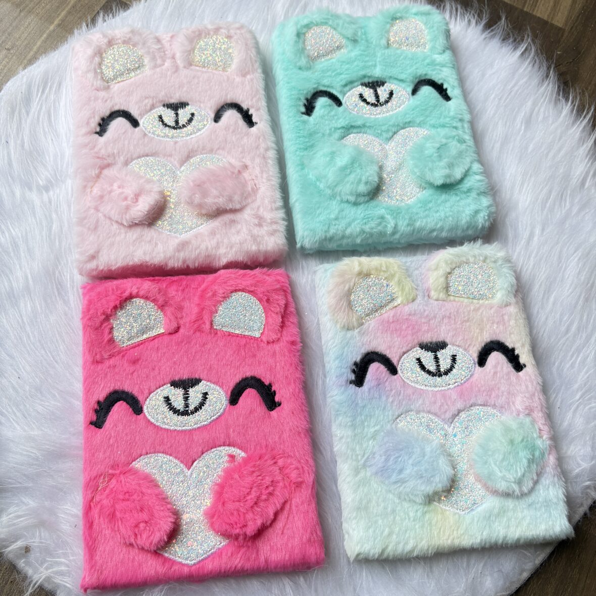 Cute bear fur dairy A5 size