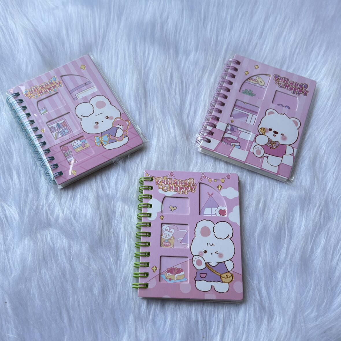 Cute bear print mini dairies (random)