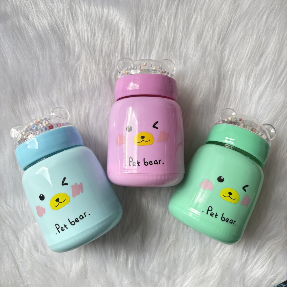 Cute bear bottle with moving bubbles (box packing)