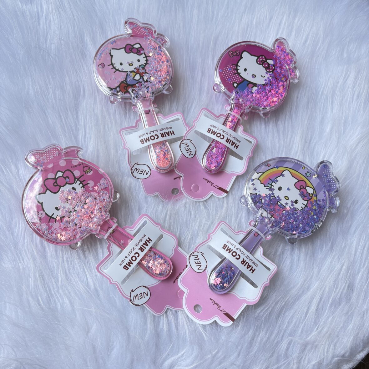 Premium moving glitter Hello Kitty Comb