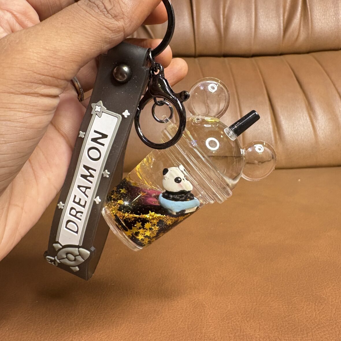 Big size sipper water glitter keychain