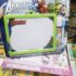 2 in 1 white and black board for kids with market and chalk